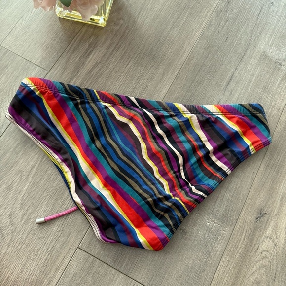 New Men's Mr. Turk Striped Brief Swim Bottoms - Picture 3 of 6